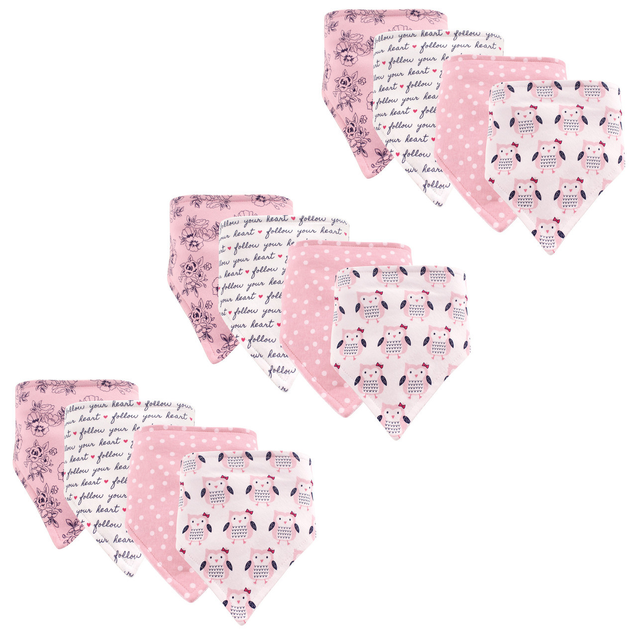 Hudson Baby Bandana Bib, 12Pack, Owls Baby and Toddler Clothes