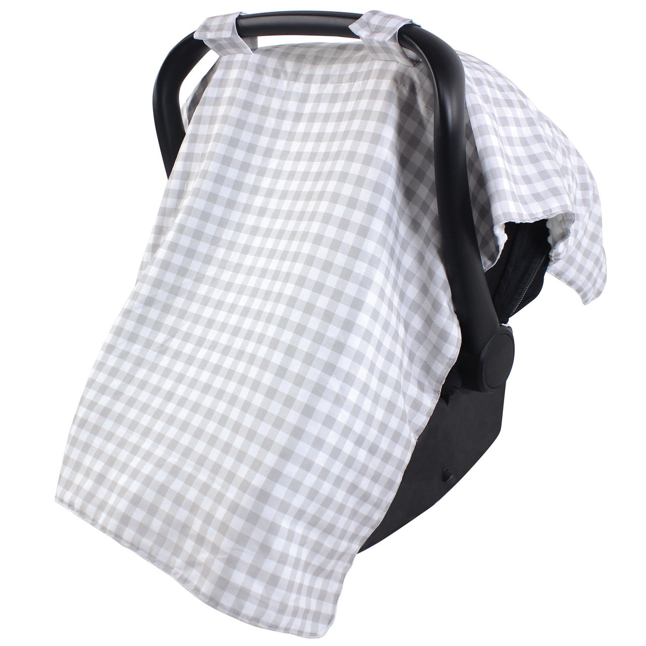 Hudson Baby Reversible Car Seat Canopy Gray Gingham Baby And