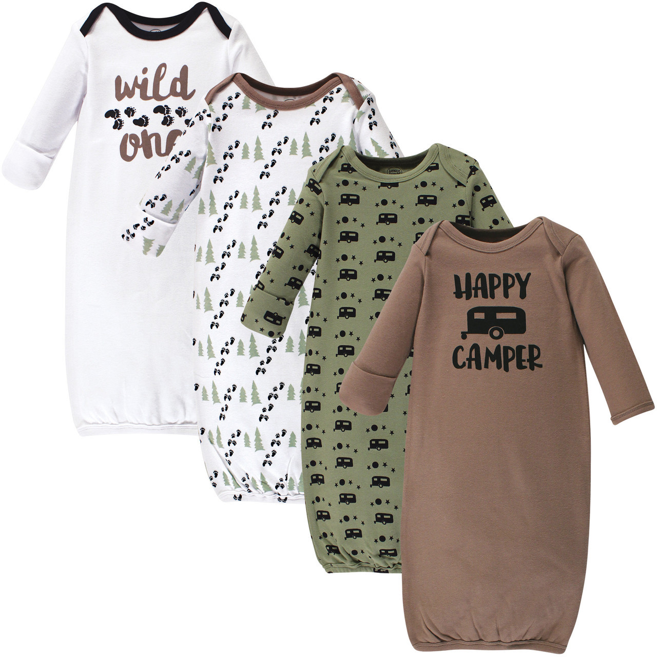 Luvable Friends Cotton Gowns Happy Camper 4 Pack 0 6 Months