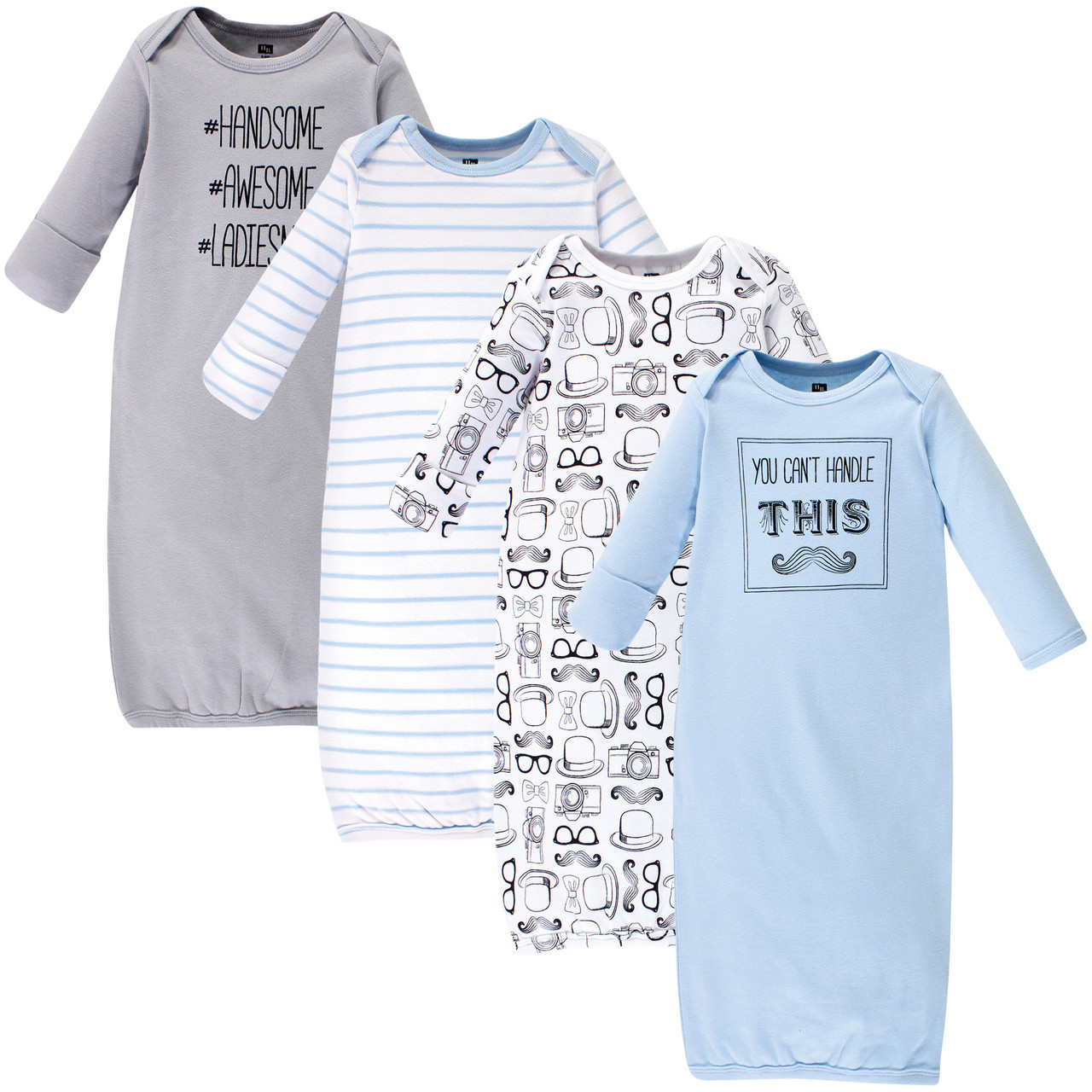 Newborn - Baby Boys Blue Striped Layette Gown - Personalized Newborn G –  Hadley and Finn