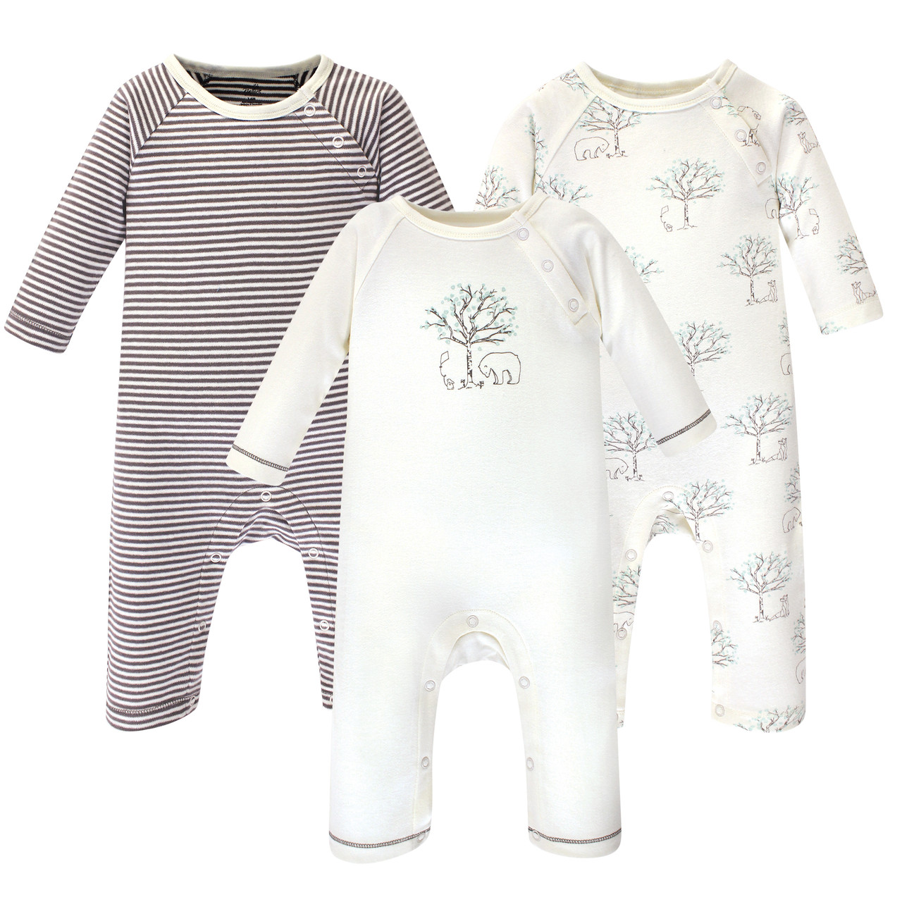 Touched By Nature Organic Cotton Coveralls Birch Tree 3 Pack