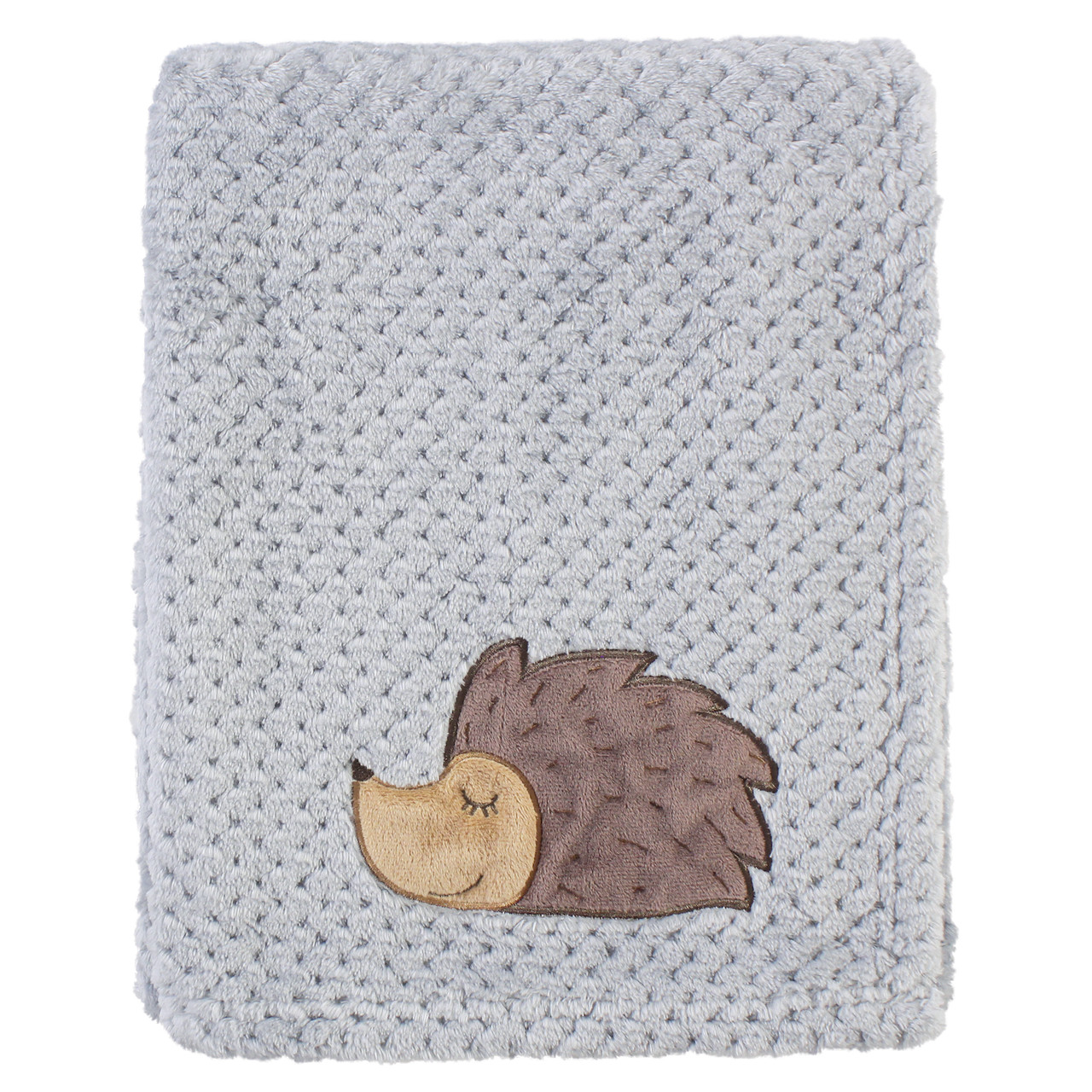 Hudson Baby Plush Waffle Blanket With Applique Hedgehog Baby