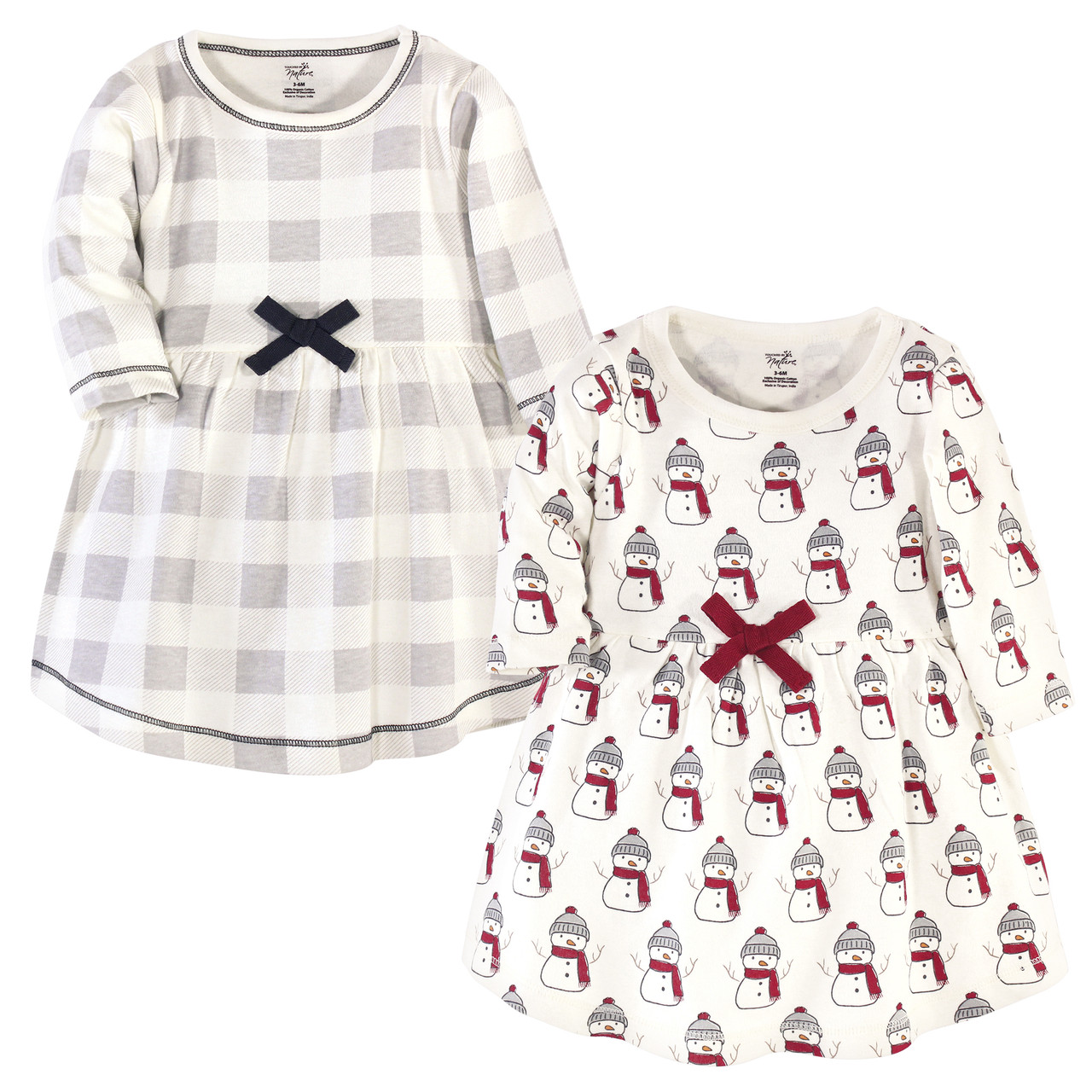 Touched By Nature Organic Cotton Dresses Snowman Long Sleeve 2