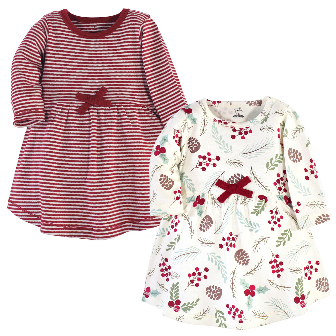 Touched By Nature Organic Cotton Dresses Holly Berry Long Sleeve