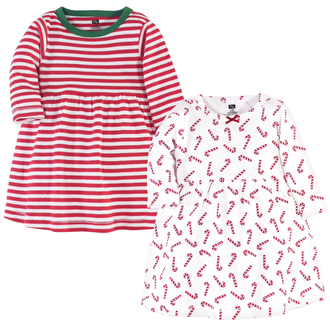 Hudson Baby Toddler Cotton Dresses Candy Cane Long Sleeve 2 Pack Baby And Toddler Clothes Accessories And Essentials