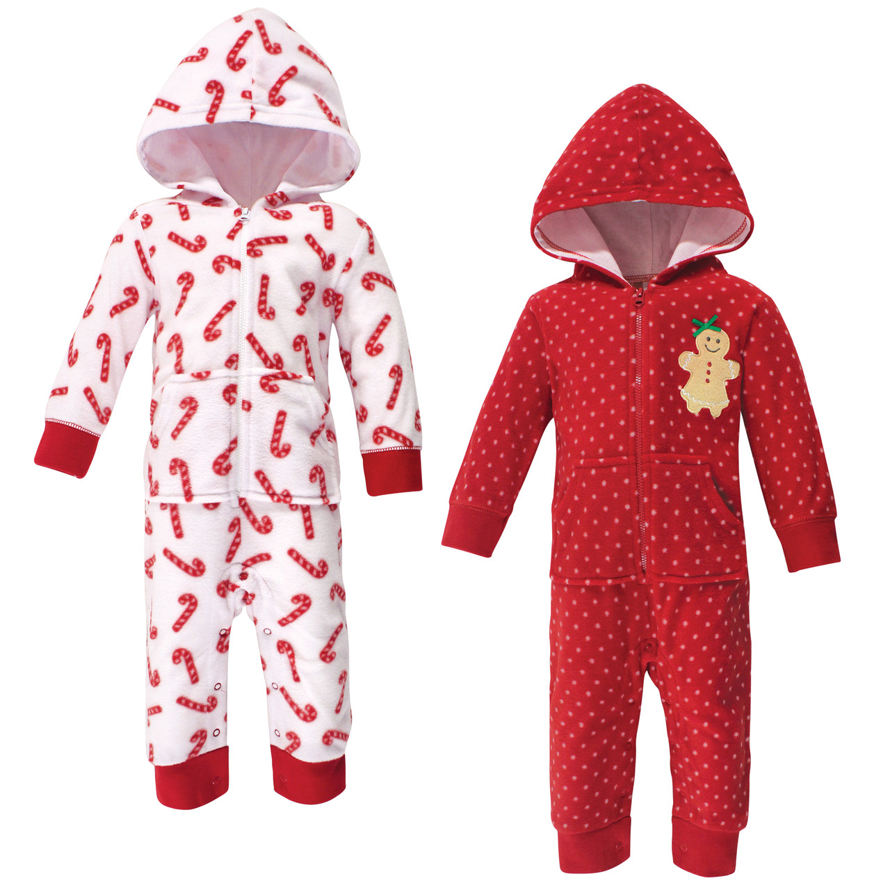 Hudson Baby Fleece Coveralls and Union Suits, Sugar and Spice 2-Pack ...