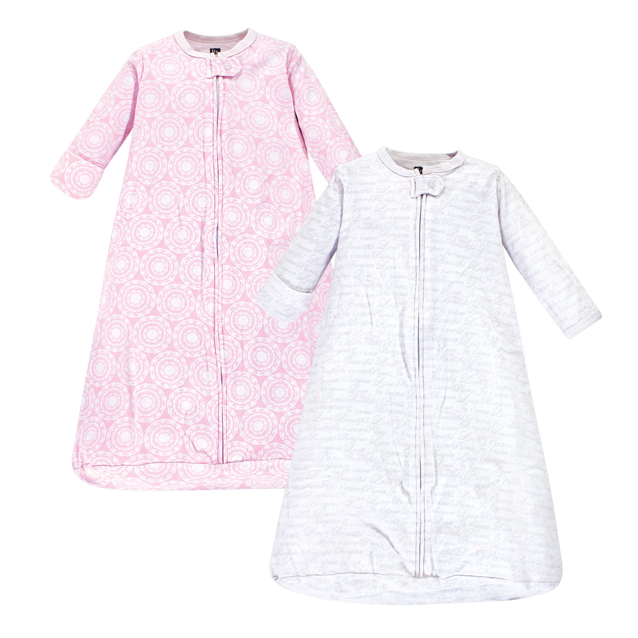Hudson Baby Long Sleeve Sleeping Bag 2Pack, Script Baby and Toddler
