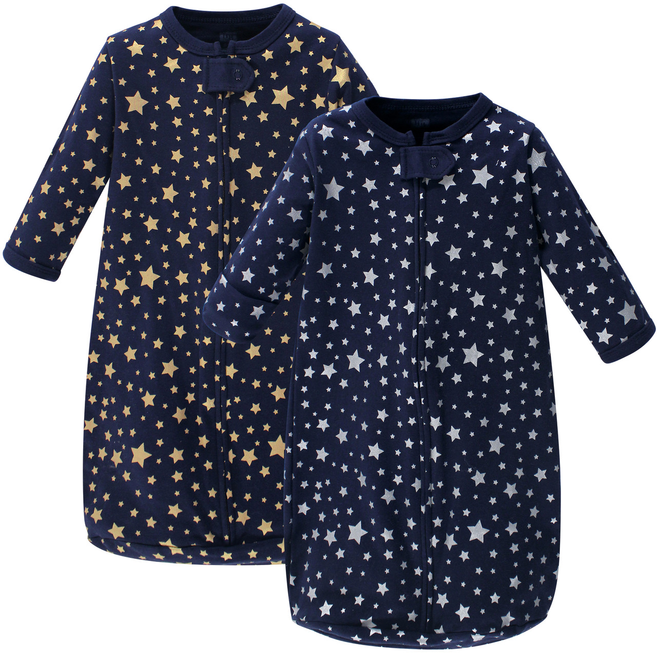 Hudson Baby Long Sleeve Sleeping Bag 2 Pack Metallic Stars Baby