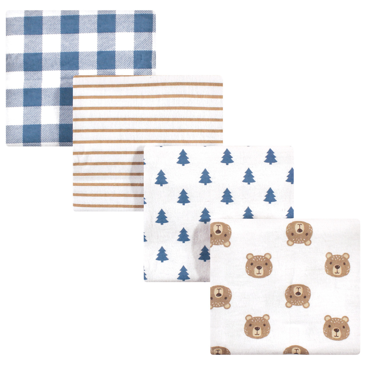 Hudson Baby Cotton Flannel Receiving Blankets, Little Bear