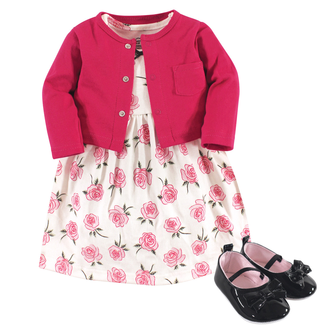 Little Treasure Girl Cardigan Dress And Shoes Rose Hudson