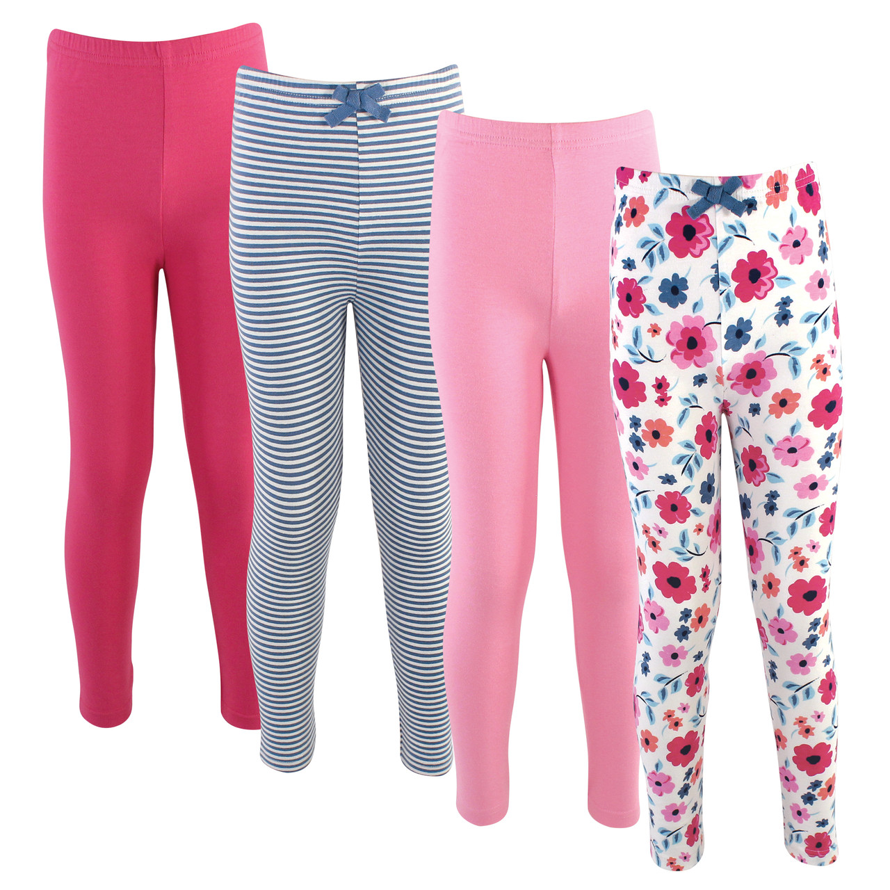 Floral Leggings for Women With Pink and White Flowers 