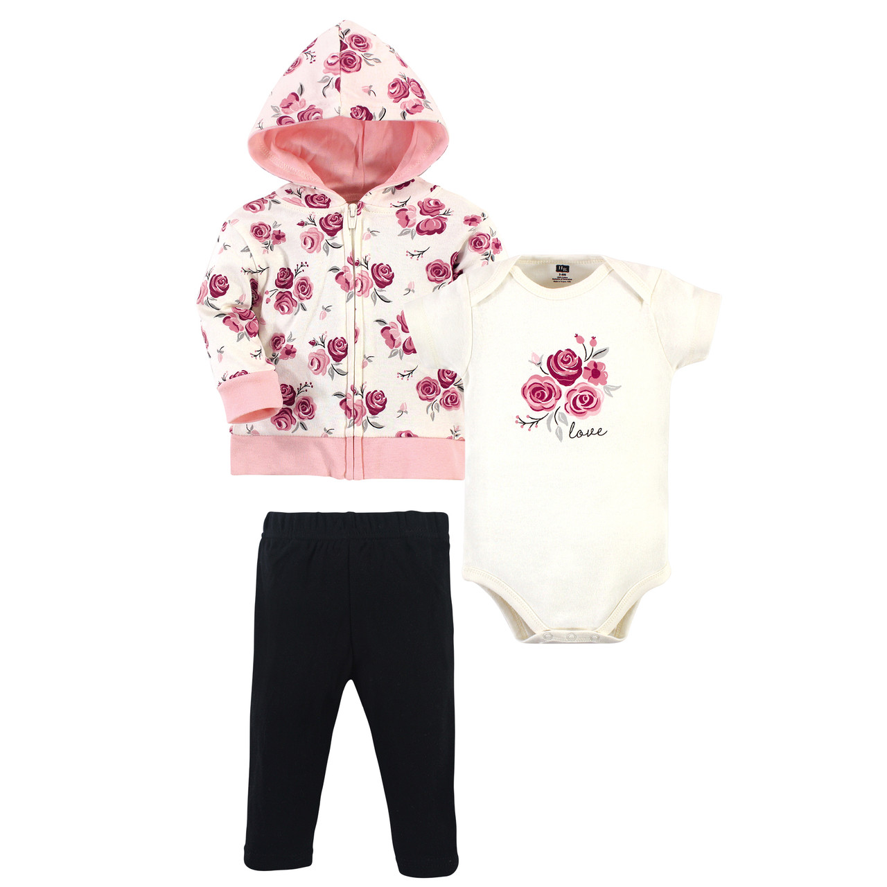 Hudson Baby Hoodie Bodysuit And Pant Rose Hudson Childrenswear