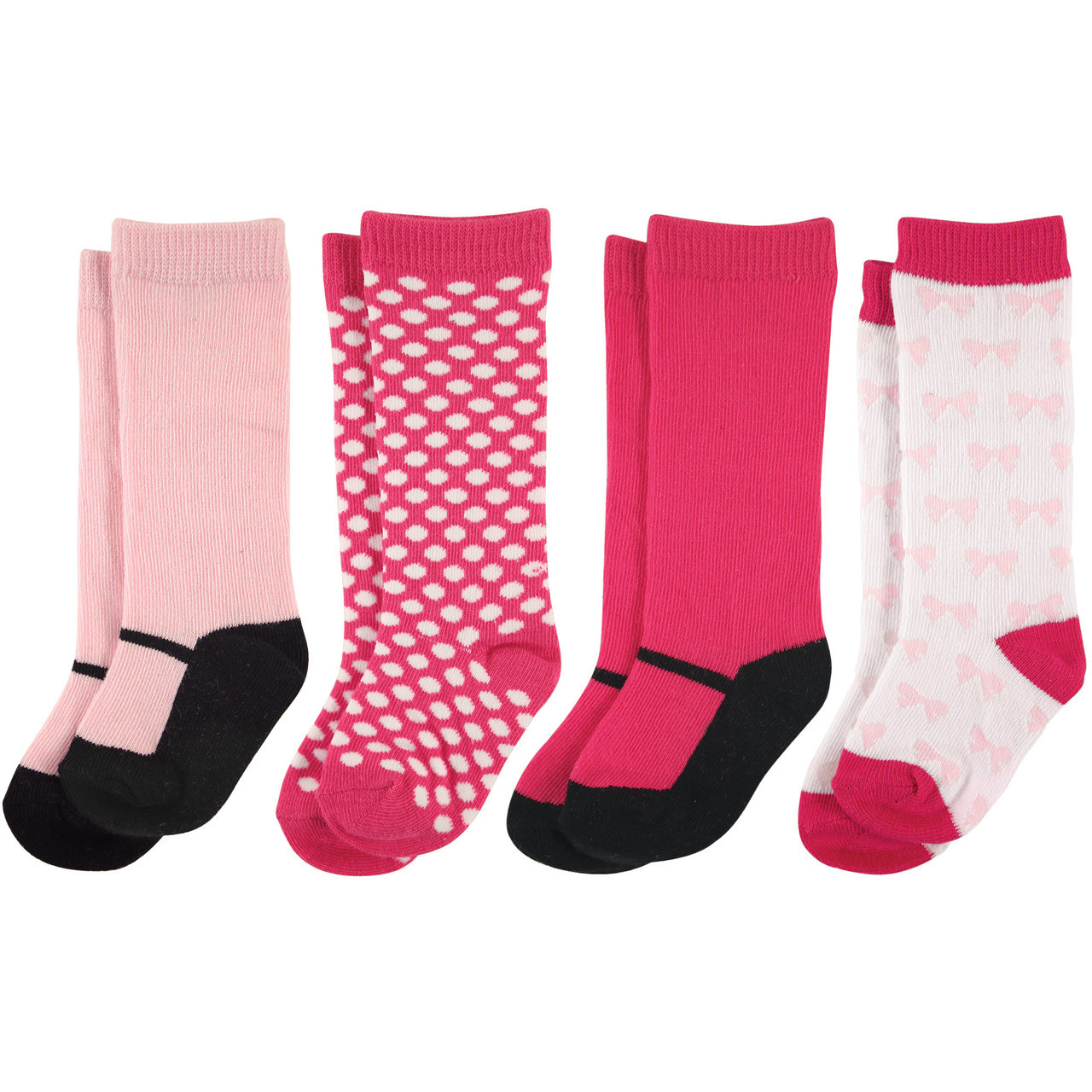 Luvable Friends Knee High Socks, 4Pack, Mary Jane Baby and Toddler Clothes, Accessories and