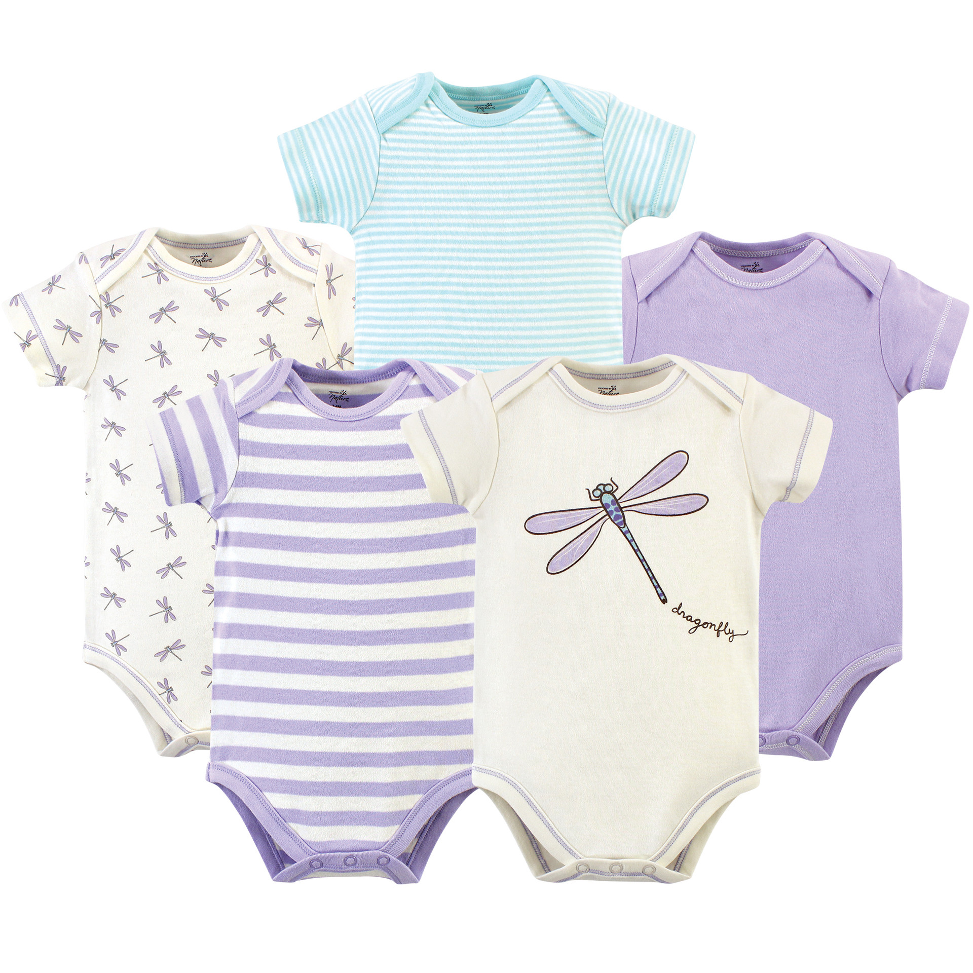 Touched By Nature Organic Cotton Bodysuit, 5-Pack, Dragonfly | Baby and ...