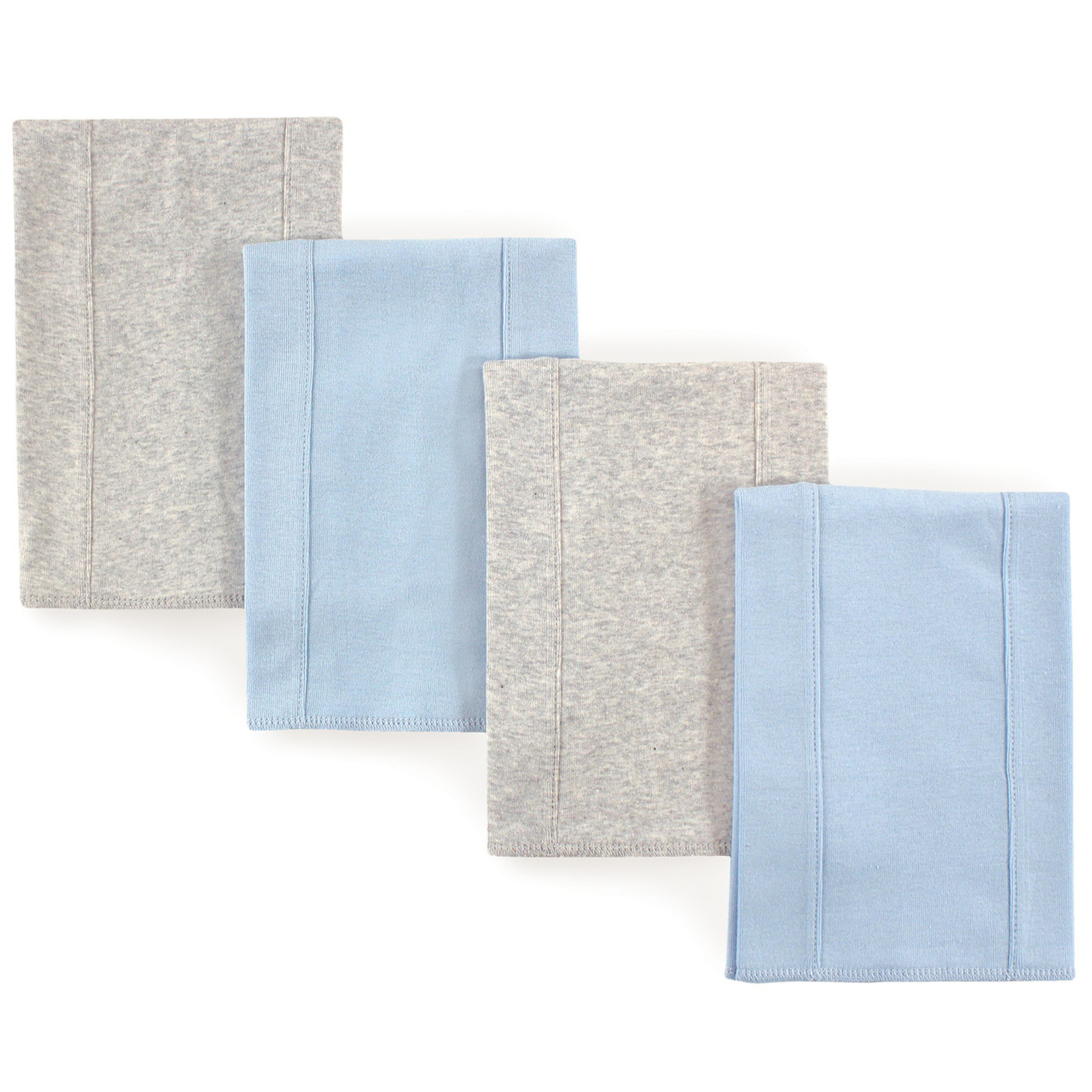 Touched By Nature Organic Cotton Burp Cloths, 4Pack, Blue Gray Baby