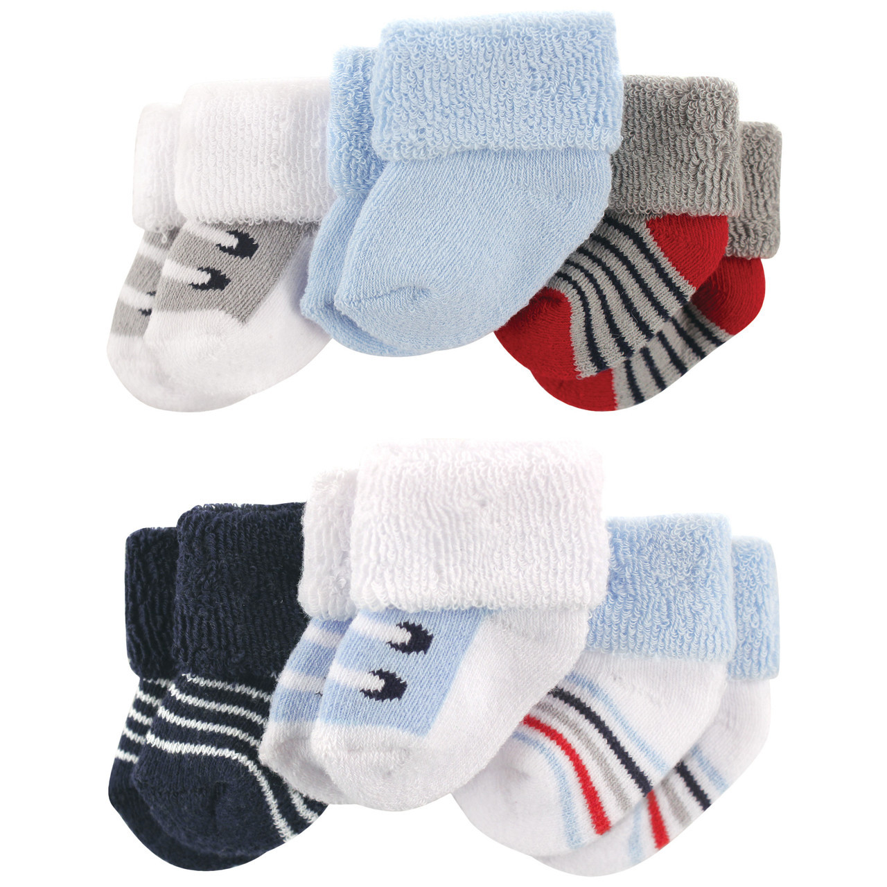 Luvable Friends Newborn Socks, 6Pack, Boy Shoes Baby and Toddler