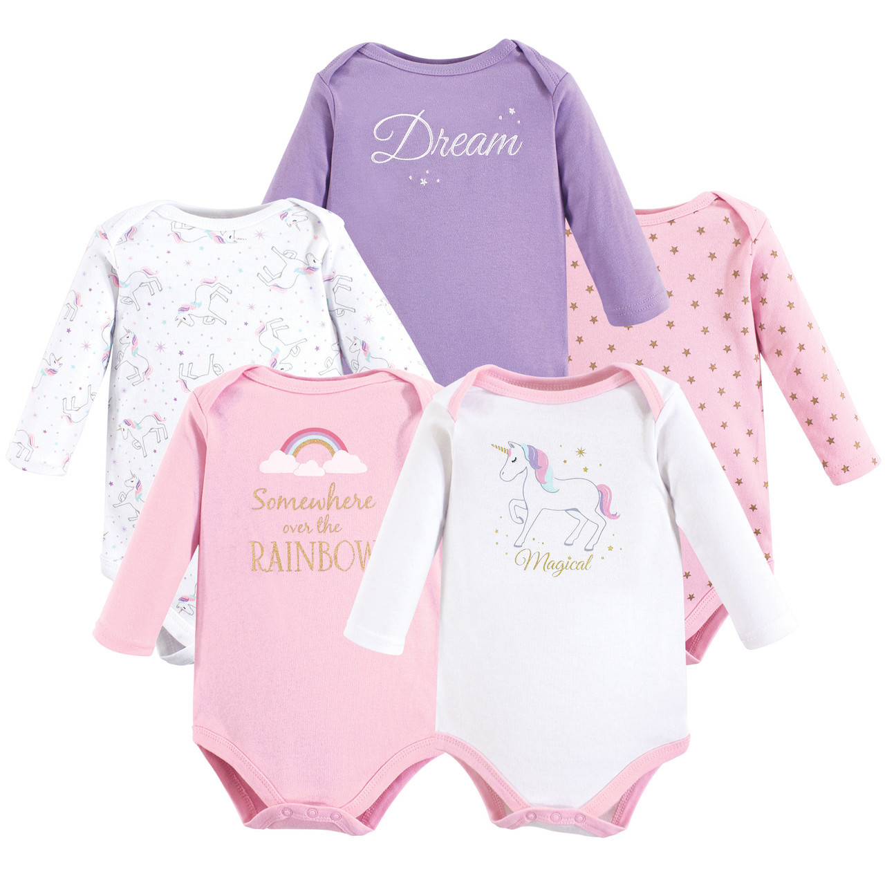 Hudson Baby Long-Sleeve Bodysuits 5-Pack - Scottie Dog Pattern (Unisex Infant)