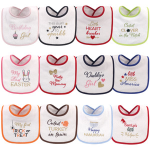 hudson baby 12 holiday bibs