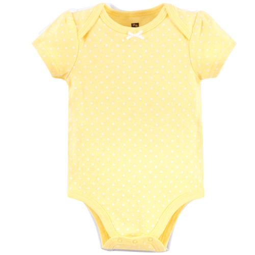 Hudson Baby Cotton Bodysuits, Lemon