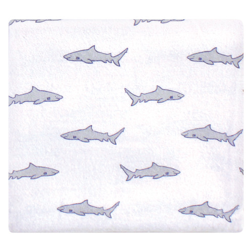 Hudson Baby Cotton Flannel Receiving Blankets Bundle, Shark