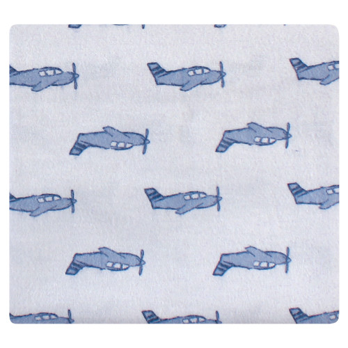 Hudson Baby Cotton Flannel Receiving Blankets Bundle, Airplanes Helicopters