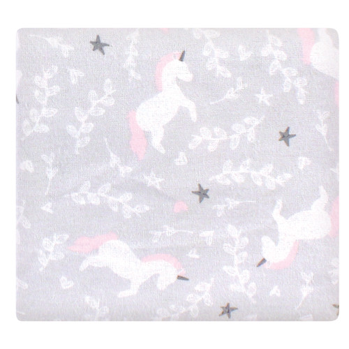 Hudson Baby Cotton Flannel Receiving Blankets Bundle, Whimsical Unicorn