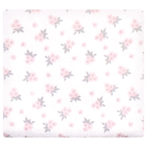 Hudson Baby Cotton Flannel Receiving Blankets Bundle, Gray Pink Floral