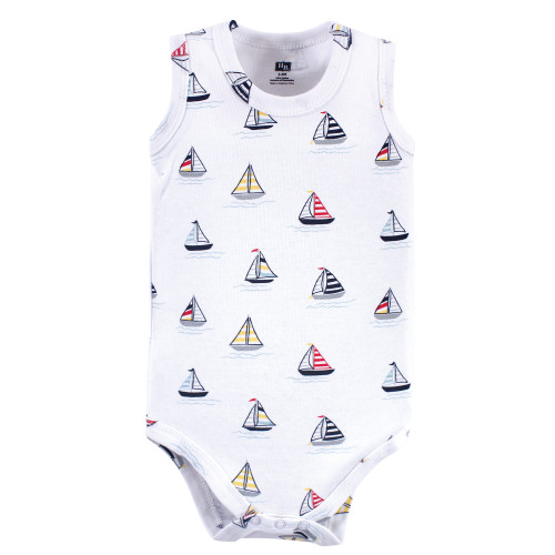 Hudson Baby Cotton Sleeveless Bodysuits, Captain