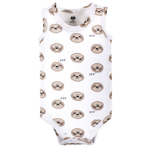 Hudson Baby Cotton Sleeveless Bodysuits, Sloth