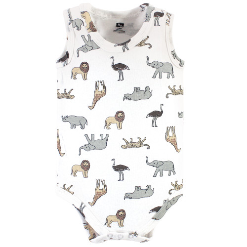 Hudson Baby Cotton Sleeveless Bodysuits, Wild Safari