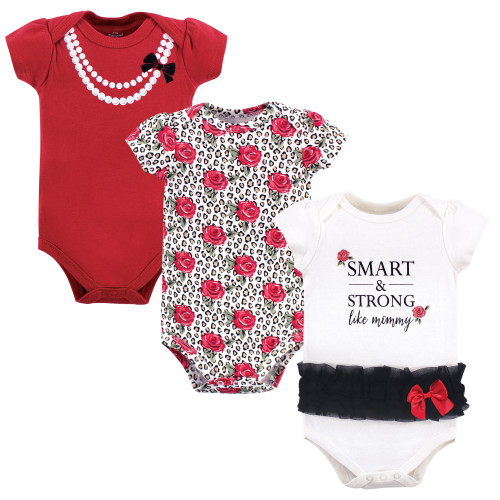 Little Treasure Cotton Bodysuits, Leopard Rose