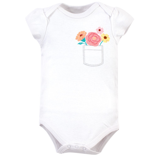 Little Treasure Cotton Bodysuits, Flower Pocket