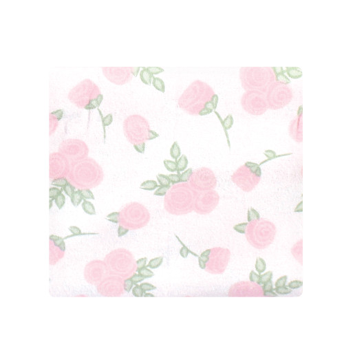 Hudson Baby Cotton Flannel Receiving Blankets, Gray Pink Rose