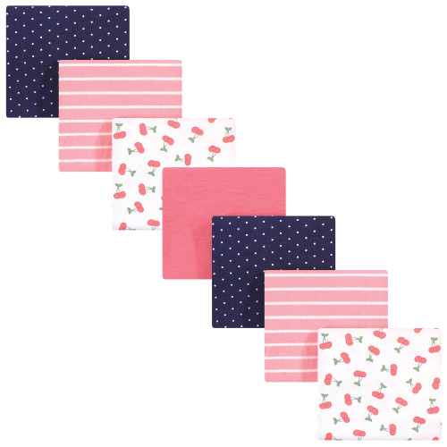 Hudson Baby Cotton Flannel Receiving Blankets Bundle, Cherry