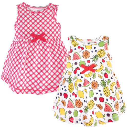 Touched by Nature Girls, Toddler, and Baby Organic Cotton Short-Sleeve Dresses, Fruit