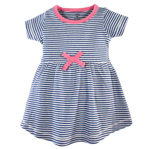 Touched by Nature Organic Cotton Short-Sleeve and Long-Sleeve Dresses, Baby Toddler Dinosaurs Short Sleeve