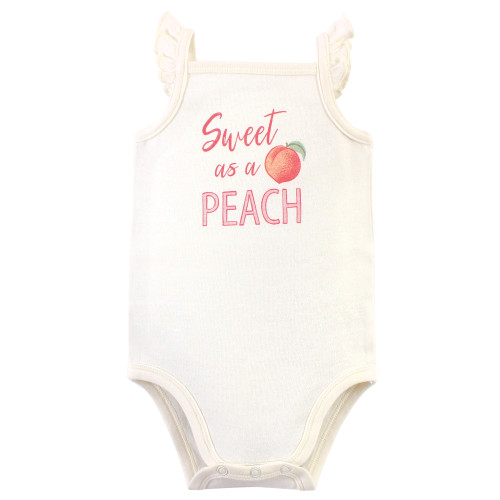 Touched by Nature Organic Cotton Bodysuits, Peach 5-Pack