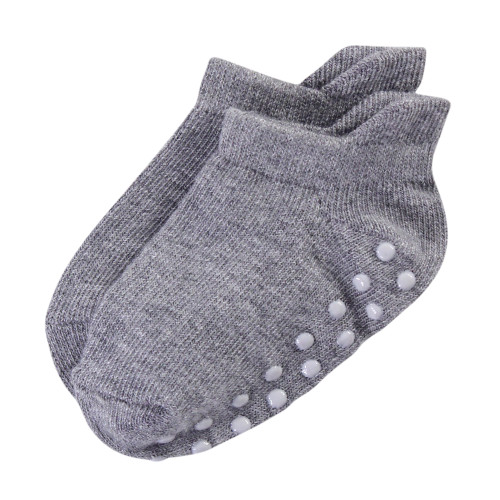 Touched By Nature Organic Cotton Socks with Non-Skid Gripper for Fall Resistance, Solid Blue Black