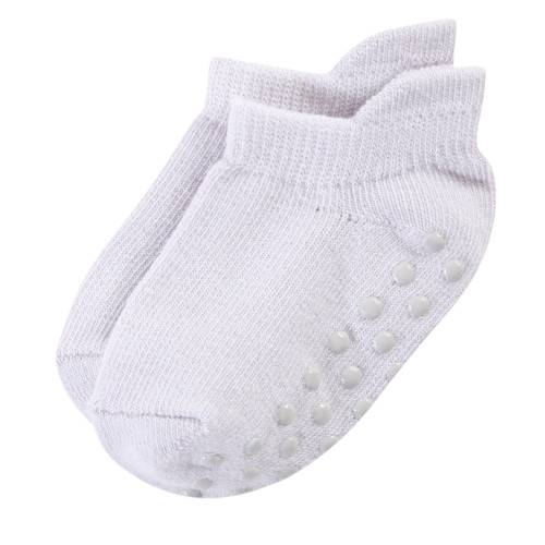 Touched by Nature Organic Cotton Socks with Non-Skid Gripper for Fall Resistance, Solid Pink Coral