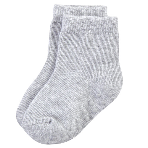 Touched By Nature Organic Cotton Socks with Non-Skid Gripper for Fall Resistance, Solid Black Blue