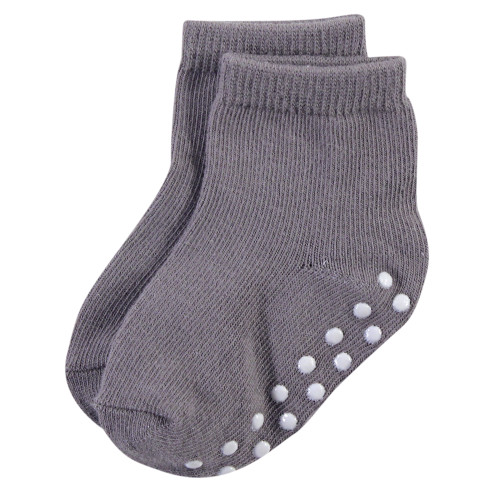 Touched by Nature Organic Cotton Socks with Non-Skid Gripper for Fall Resistance, Solid Black Pink