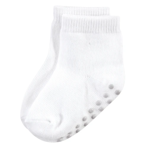 Touched by Nature Organic Cotton Socks with Non-Skid Gripper for Fall Resistance, Solid Black Pink