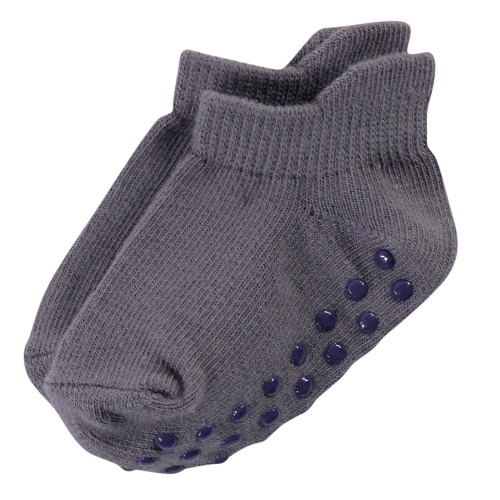 Touched by Nature Organic Cotton Socks with Non-Skid Gripper for Fall Resistance, Blue Black
