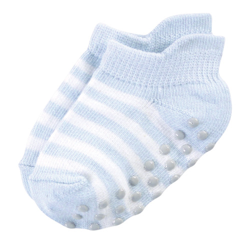 Touched by Nature Organic Cotton Socks with Non-Skid Gripper for Fall Resistance, Blue Black