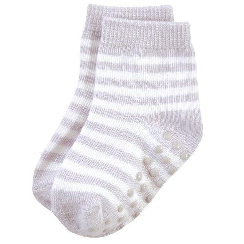Touched By Nature Organic Cotton Socks with Non-Skid Gripper for Fall Resistance, Pink