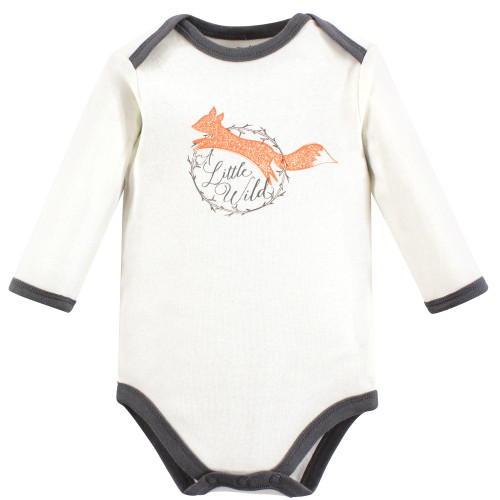 Touched by Nature Organic Cotton Long-Sleeve Bodysuits, Fox