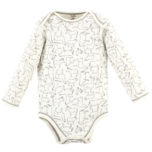 Touched by Nature Organic Cotton Long-Sleeve Bodysuits, Farm Friends