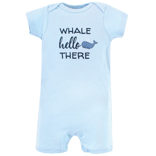 Hudson Baby Cotton Rompers, Sailor Whale