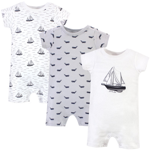 Hudson Baby Unisex Baby Cotton Rompers, Sail The Sea