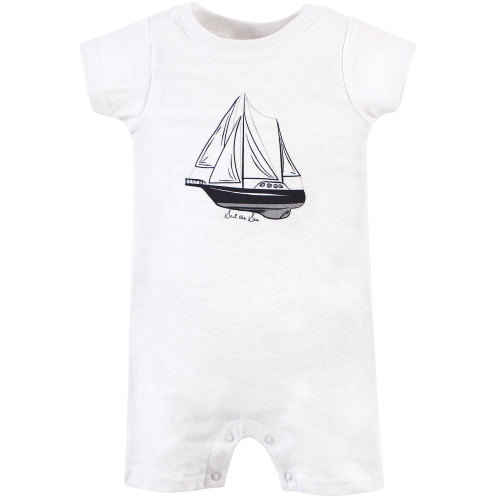 Hudson Baby Cotton Rompers, Sail The Sea